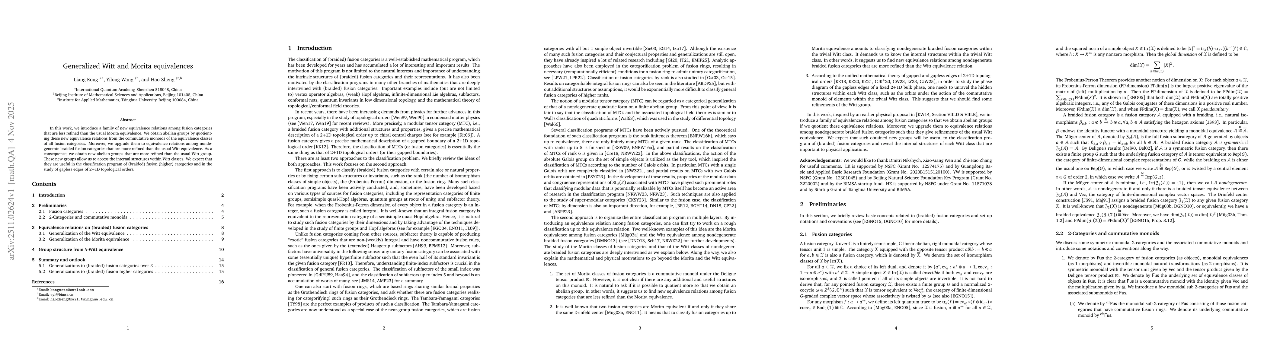 Thumbnail for Generalized Witt and Morita equivalences