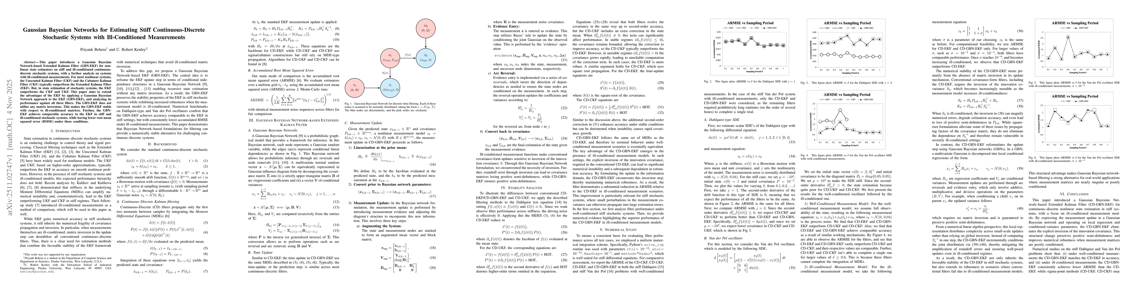 Thumbnail for Gaussian Bayesian Networks for Estimating Stiff Continuous-Discrete Stochastic Systems with Ill-Conditioned Measurements