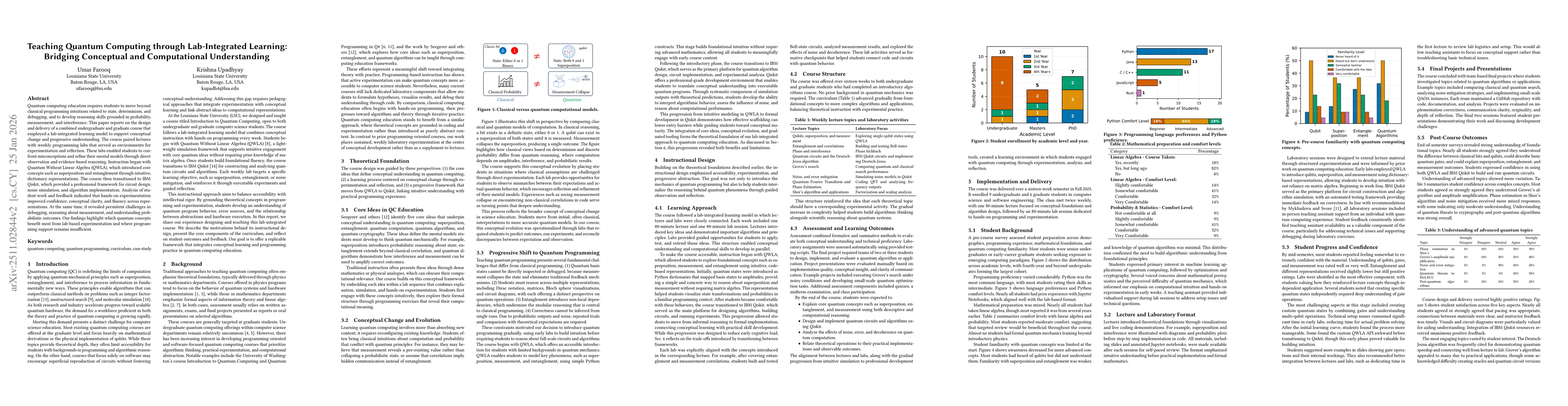 Thumbnail for Teaching Quantum Computing through Lab-Integrated Learning: Bridging Conceptual and Computational Understanding