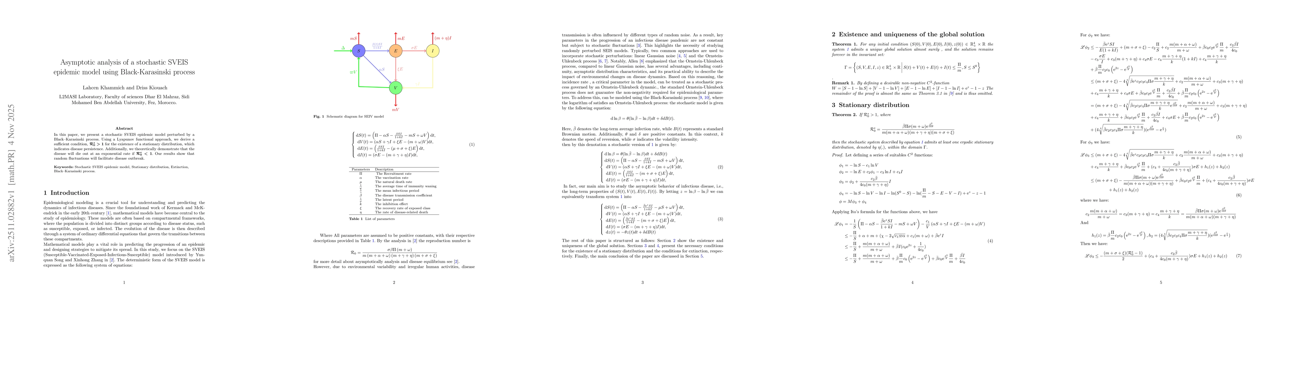 Thumbnail for Asymptotic analysis of a stochastic SVEIS epidemic model using Black-Karasinski process