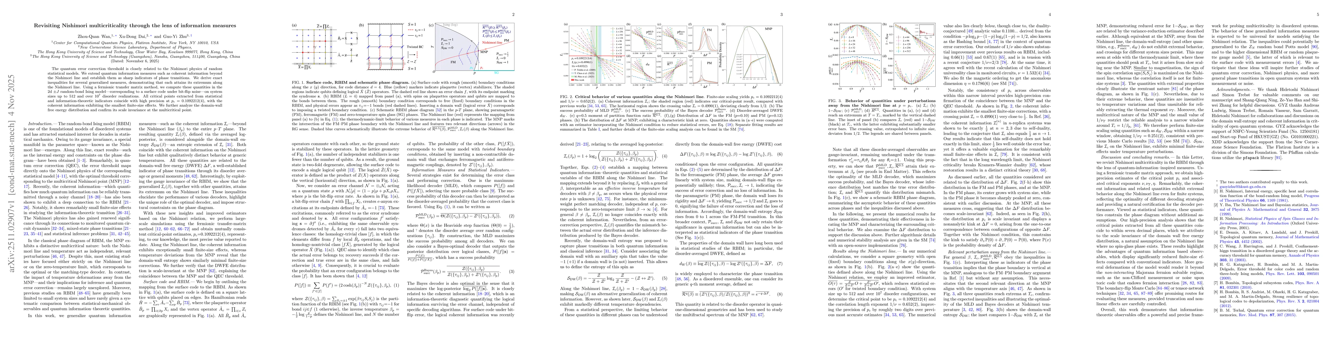 Thumbnail for Revisiting Nishimori multicriticality through the lens of information measures
