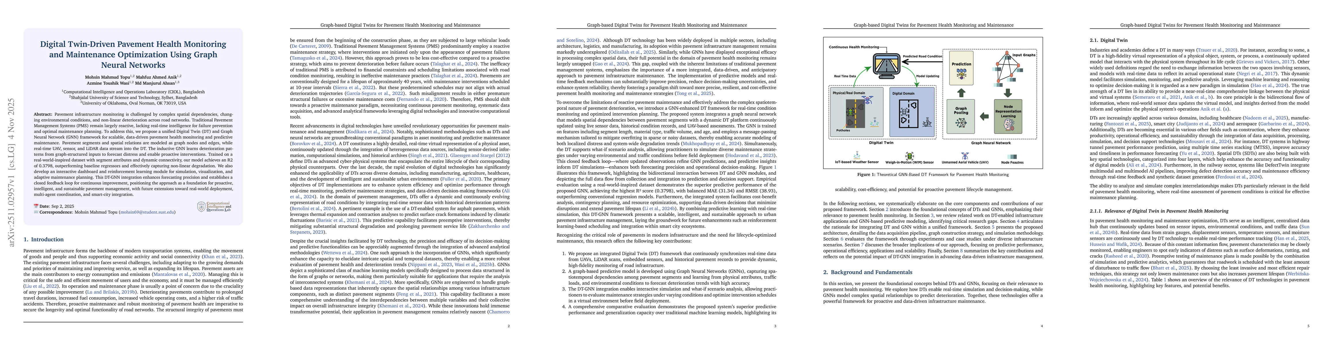 Thumbnail for Digital Twin-Driven Pavement Health Monitoring and Maintenance Optimization Using Graph Neural Networks