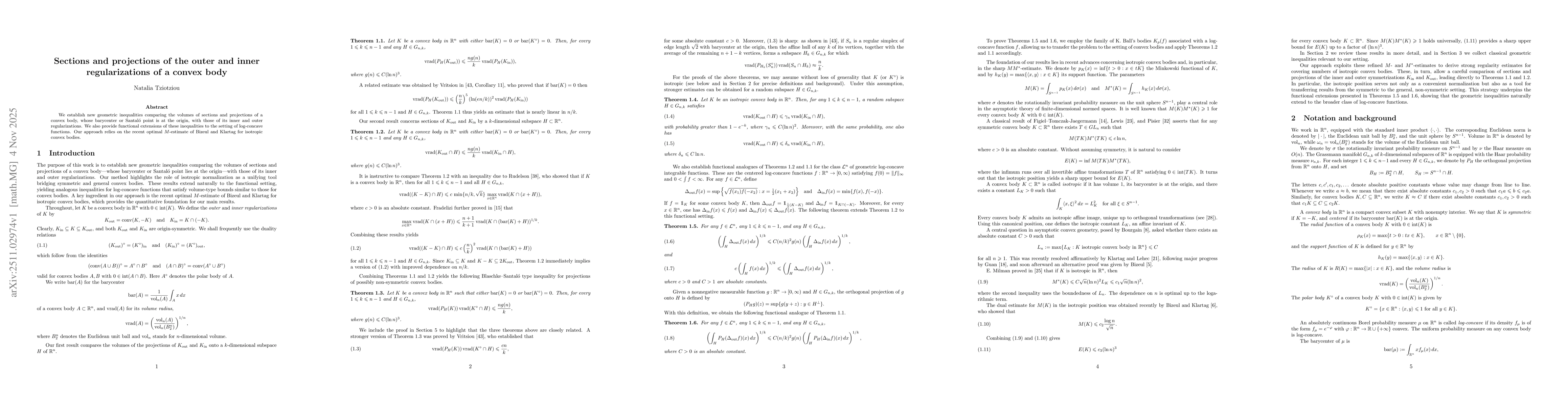 Thumbnail for Sections and projections of the outer and inner regularizations of a convex body