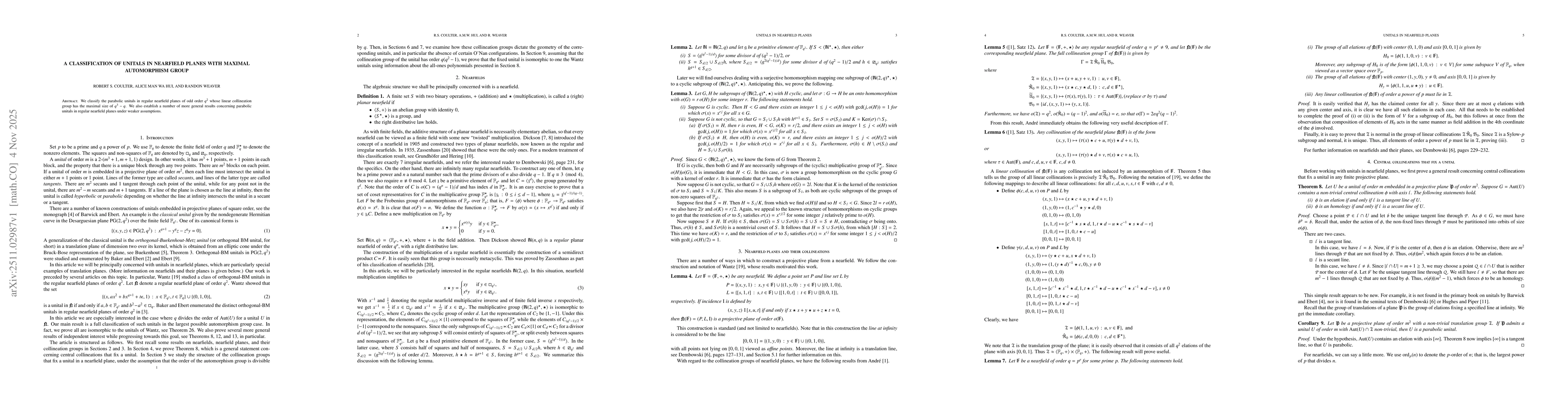 Thumbnail for A classification of unitals in nearfield planes with maximal automorphism group