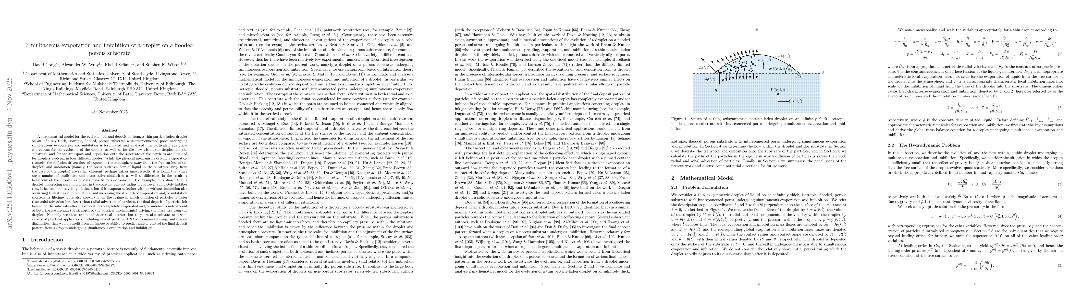 Thumbnail for Simultaneous evaporation and imbibition of a droplet on a flooded porous substrate