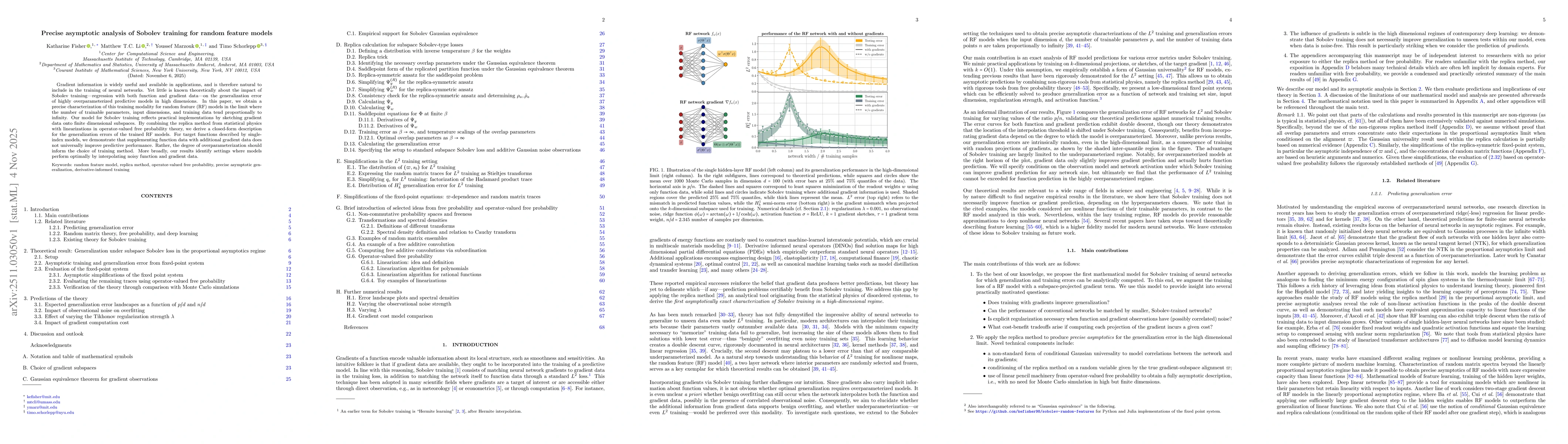 Thumbnail for Precise asymptotic analysis of Sobolev training for random feature models