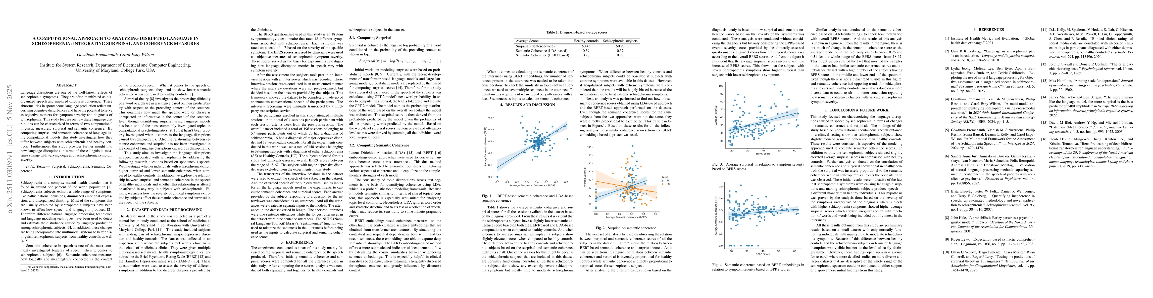 Thumbnail for A Computational Approach to Analyzing Disrupted Language in Schizophrenia: Integrating Surprisal and Coherence Measures