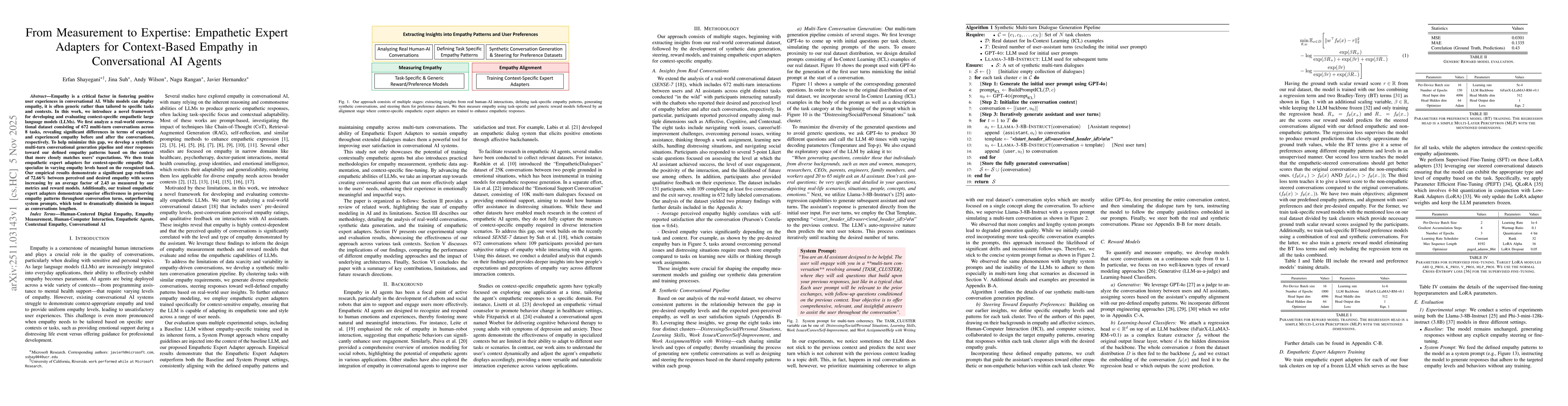 Thumbnail for From Measurement to Expertise: Empathetic Expert Adapters for Context-Based Empathy in Conversational AI Agents