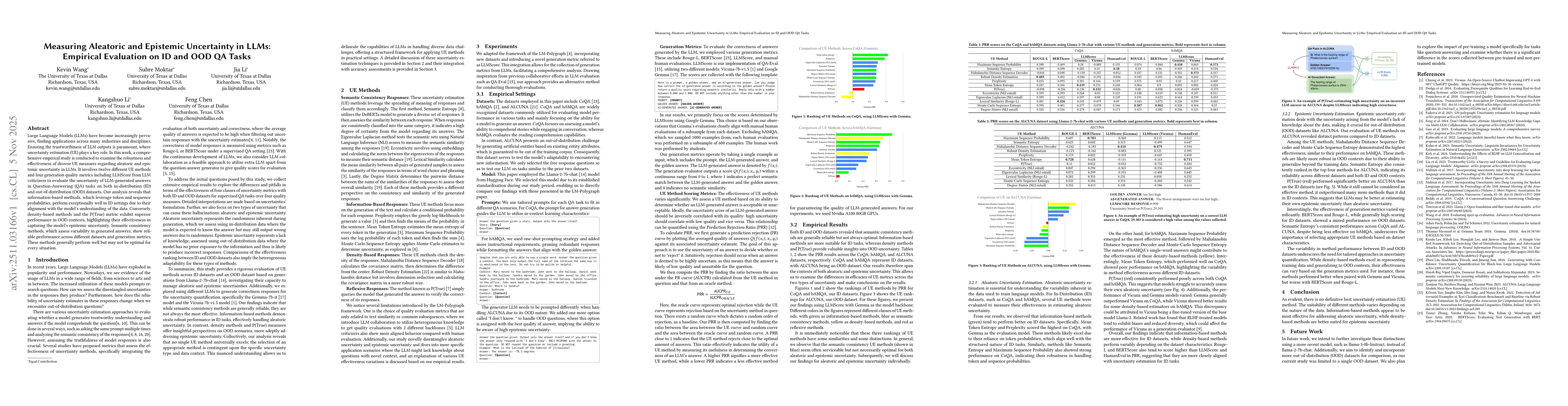 Thumbnail for Measuring Aleatoric and Epistemic Uncertainty in LLMs: Empirical Evaluation on ID and OOD QA Tasks