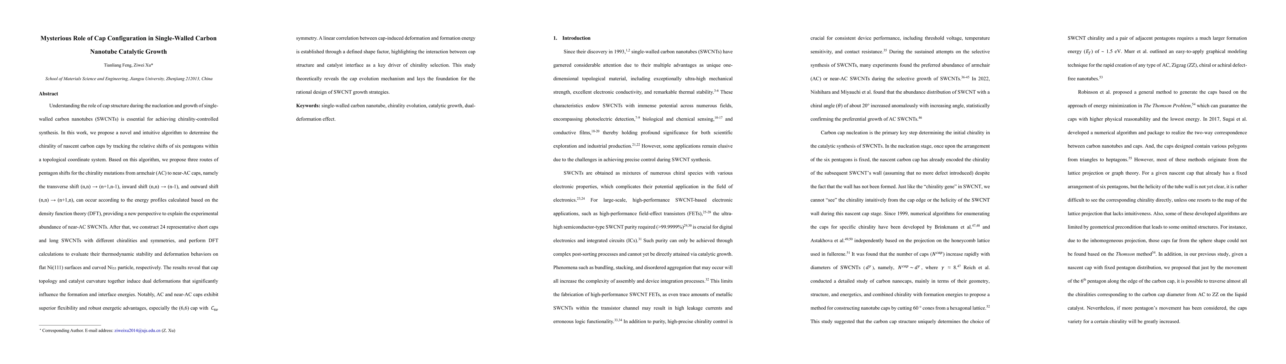 Thumbnail for Mysterious Role of Cap Configuration in Single-Walled Carbon Nanotube Catalytic Growth