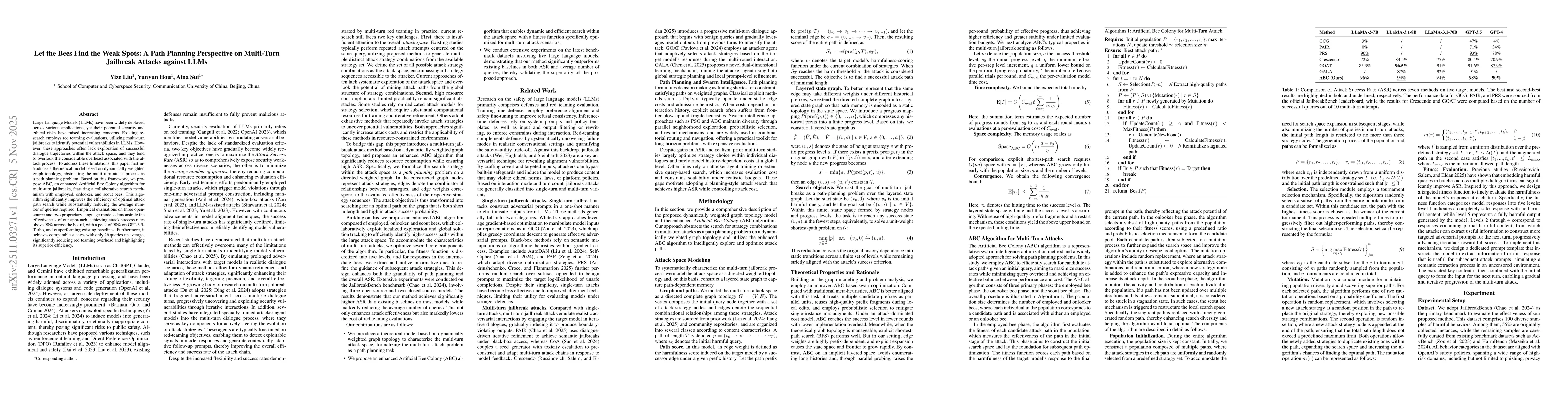 Thumbnail for Let the Bees Find the Weak Spots: A Path Planning Perspective on Multi-Turn Jailbreak Attacks against LLMs