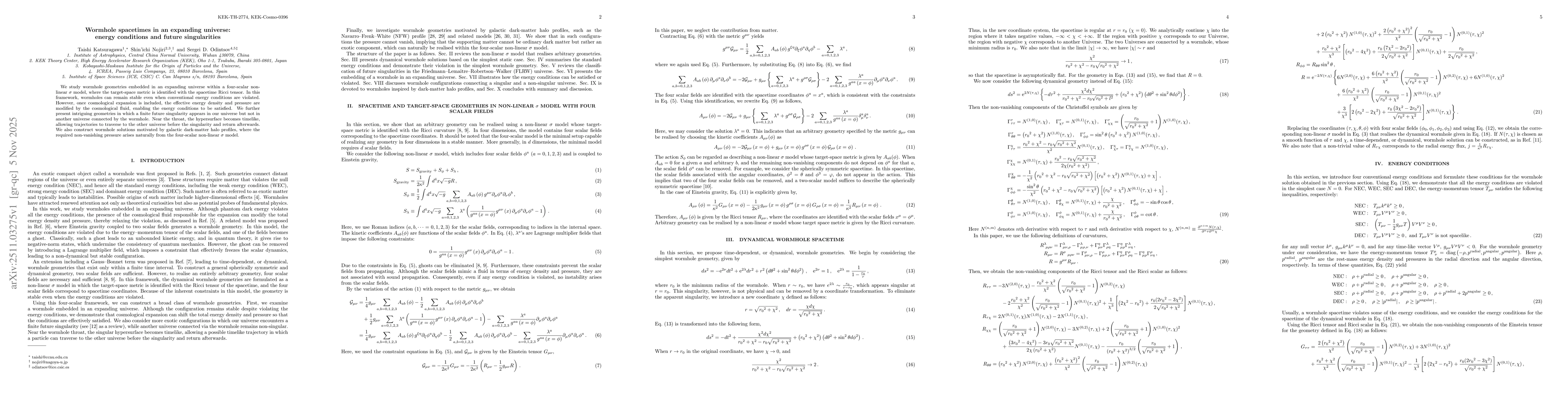 Thumbnail for Wormhole spacetimes in an expanding universe: energy conditions and future singularities
