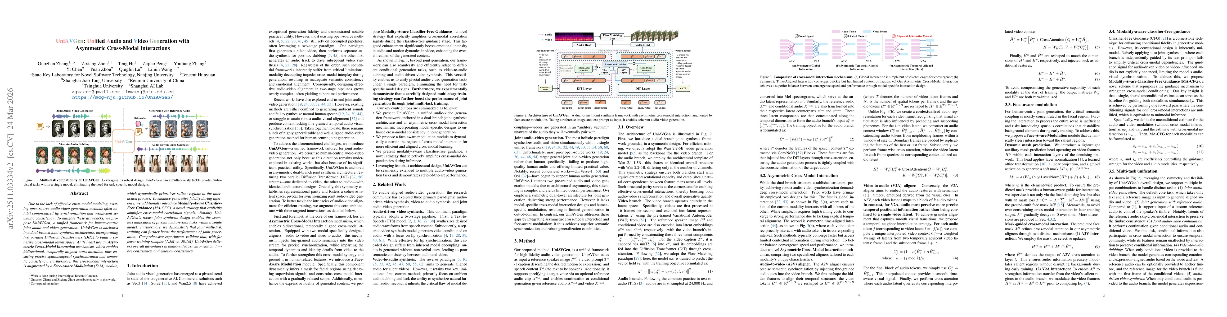 Thumbnail for UniAVGen: Unified Audio and Video Generation with Asymmetric Cross-Modal Interactions