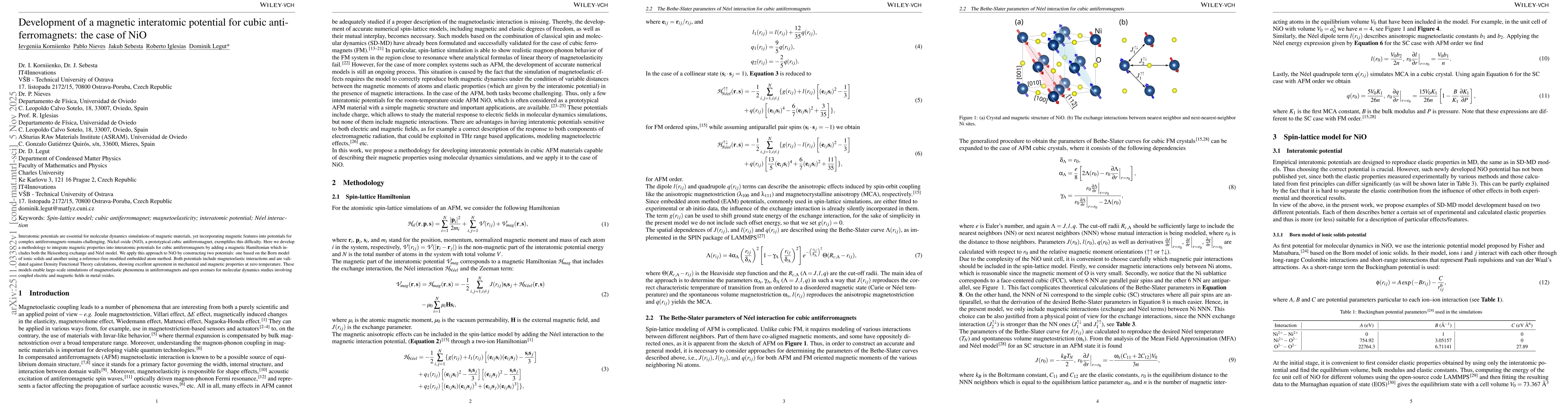 Thumbnail for Development of a magnetic interatomic potential for cubic anti-ferromagnets: the case of NiO