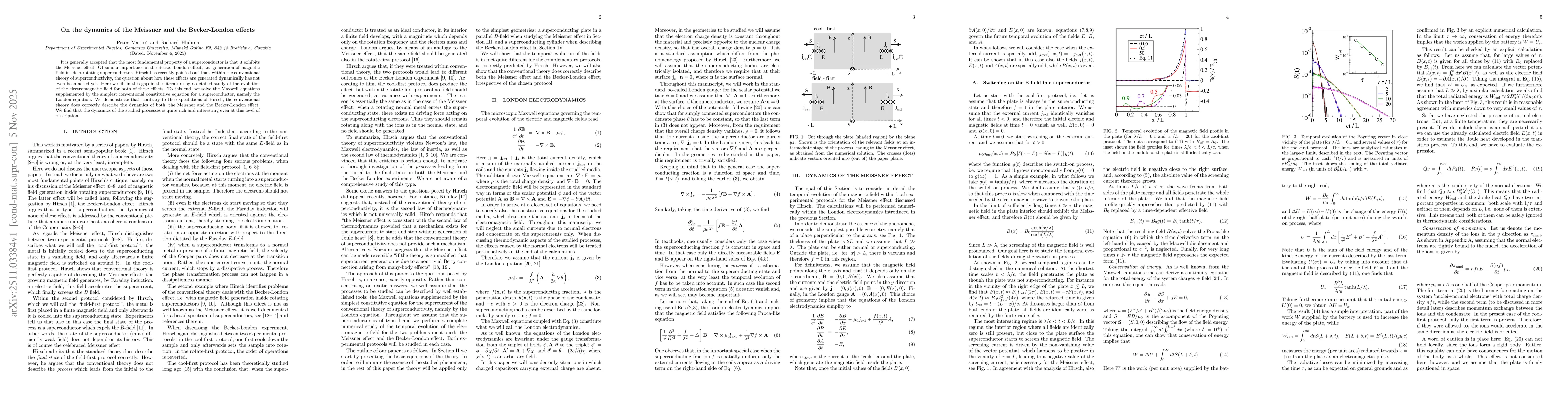 Thumbnail for On the dynamics of the Meissner and the Becker-London effects