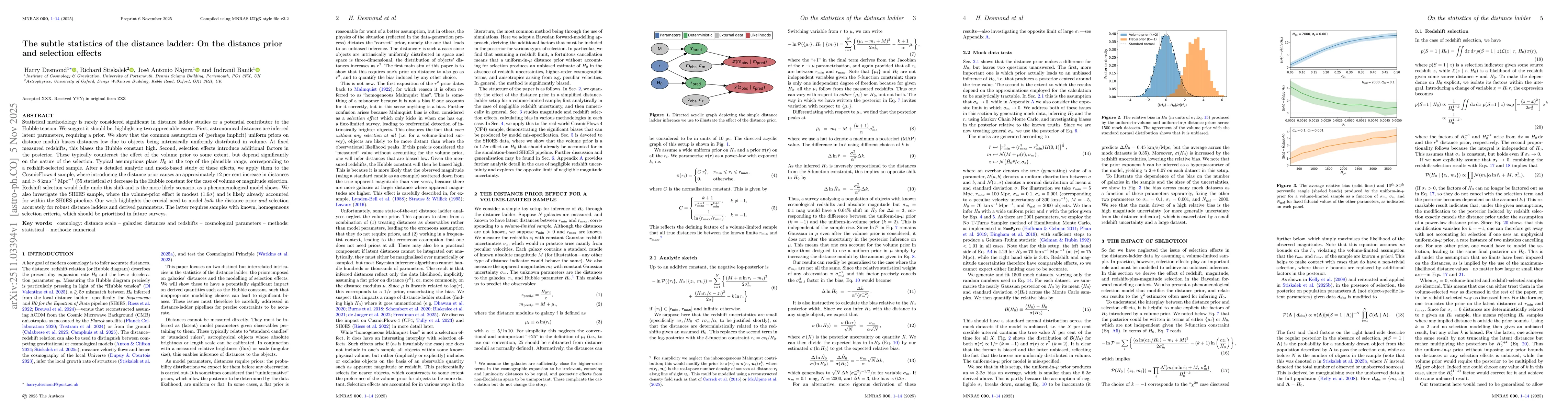 Thumbnail for The subtle statistics of the distance ladder: On the distance prior and selection effects