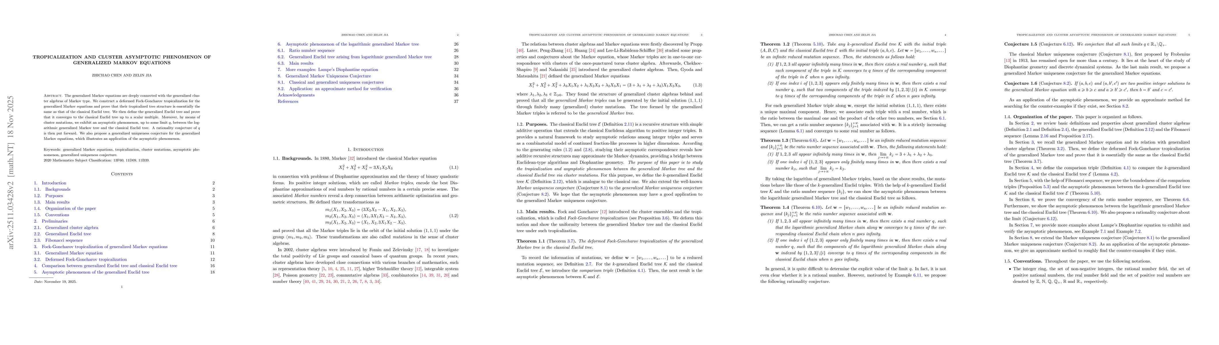 Thumbnail for Tropicalization and cluster asymptotic phenomenon of generalized Markov equations