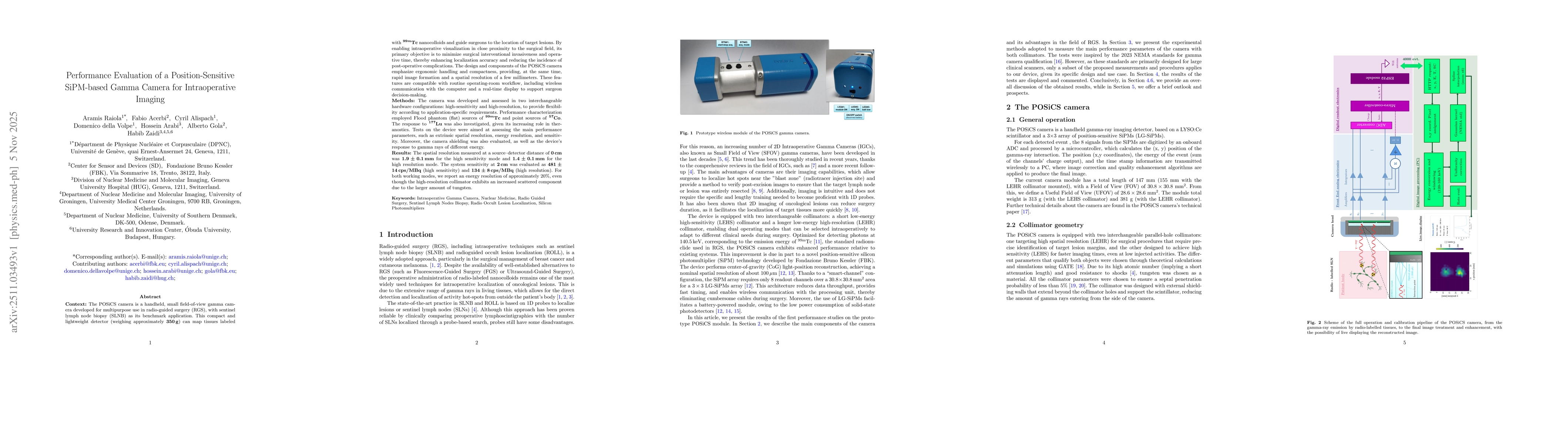 Thumbnail for Performance Evaluation of a Position-Sensitive SiPM-based Gamma Camera for Intraoperative Imaging