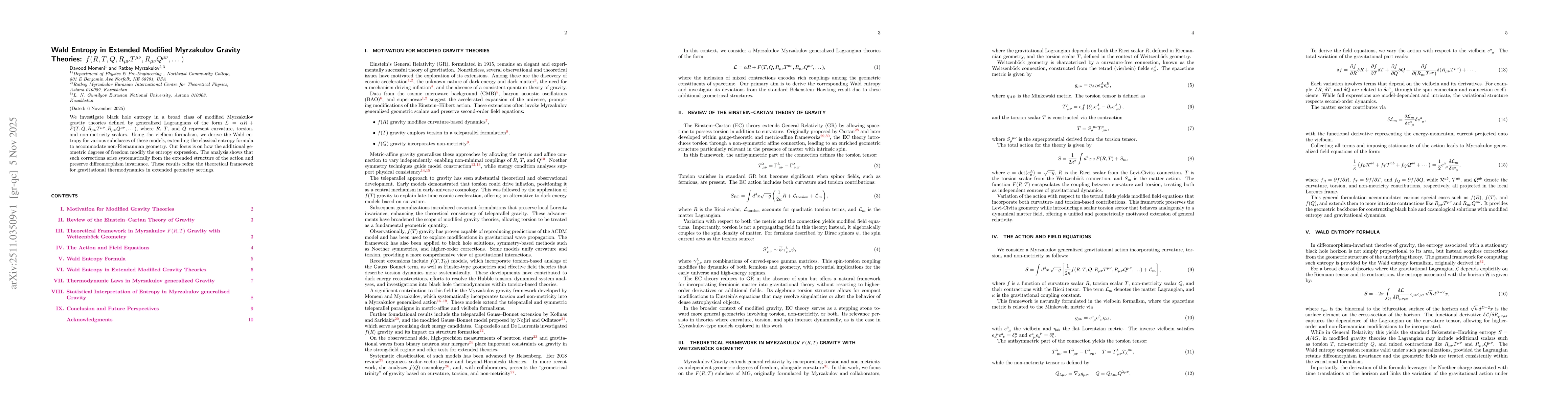 Thumbnail for Wald Entropy in Extended Modified Myrzakulov Gravity Theories: \(f(R, T, Q, R_{μν}T^{μν}, R_{μν}Q^{μν}, \dots)\)