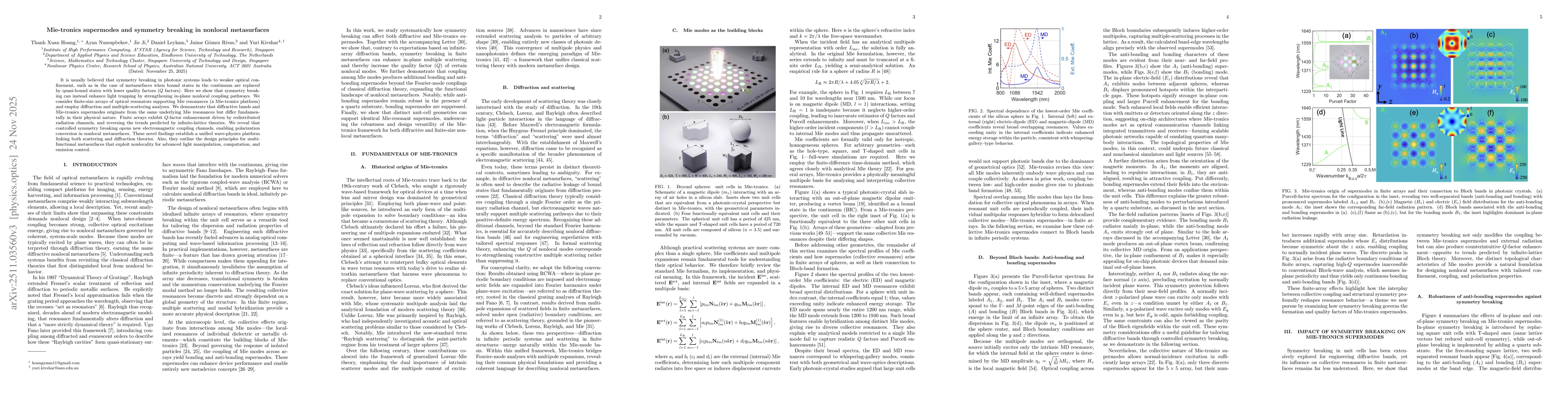 Thumbnail for Mie-tronics supermodes and symmetry breaking in nonlocal metasurfaces
