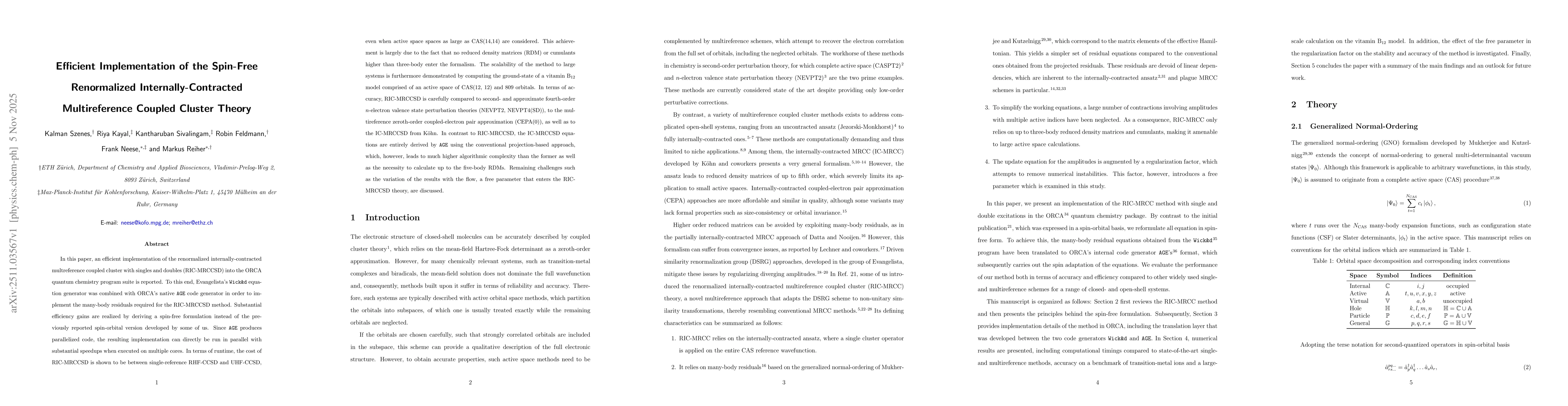 Thumbnail for Efficient Implementation of the Spin-Free Renormalized Internally-Contracted Multireference Coupled Cluster Theory