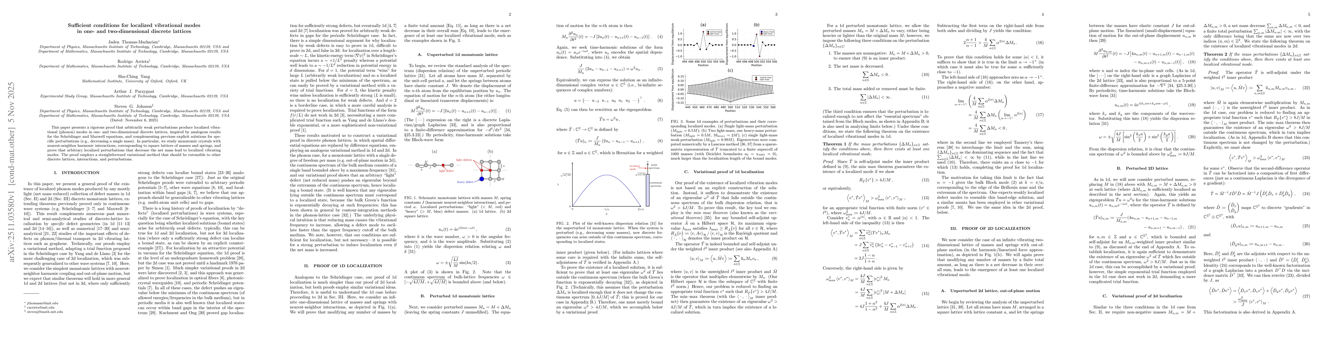 Thumbnail for Sufficient conditions for localized vibrational modes in one- and two-dimensional discrete lattices