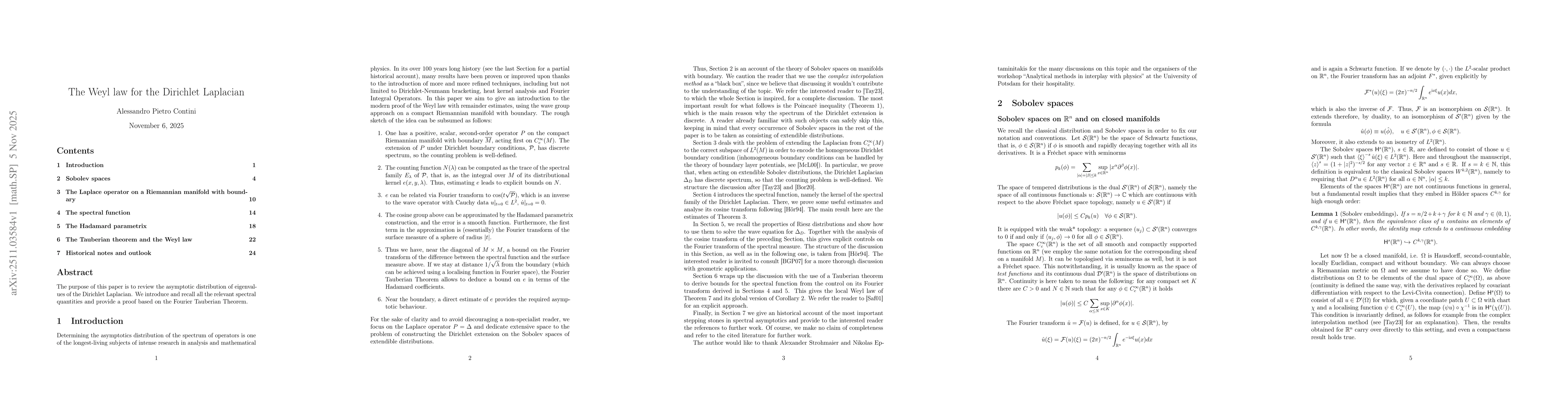 Thumbnail for The Weyl law for the Dirichlet Laplacian