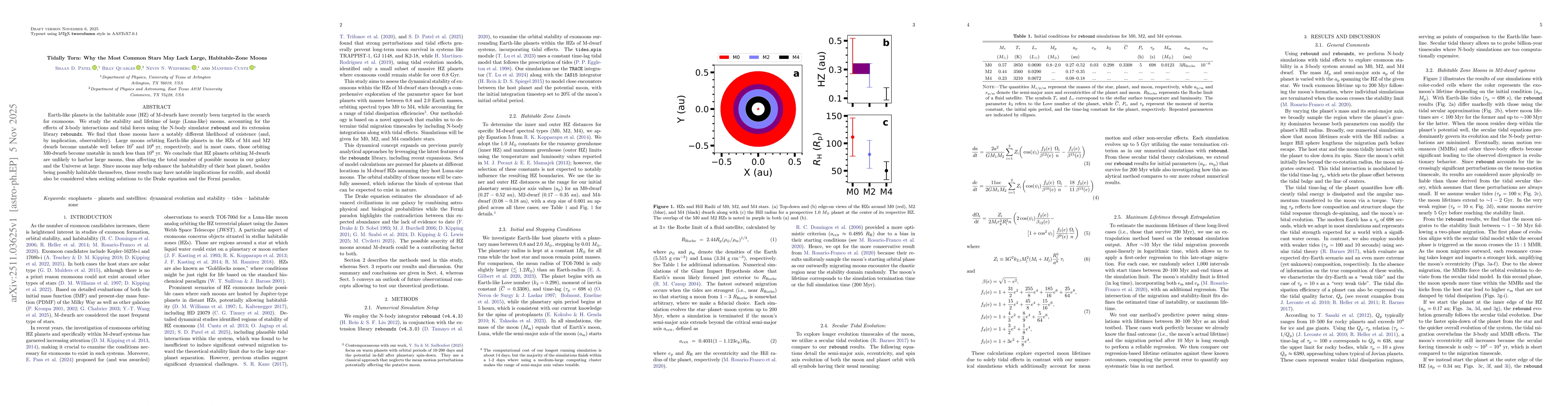 Thumbnail for Tidally Torn: Why the Most Common Stars May Lack Large, Habitable-Zone Moons