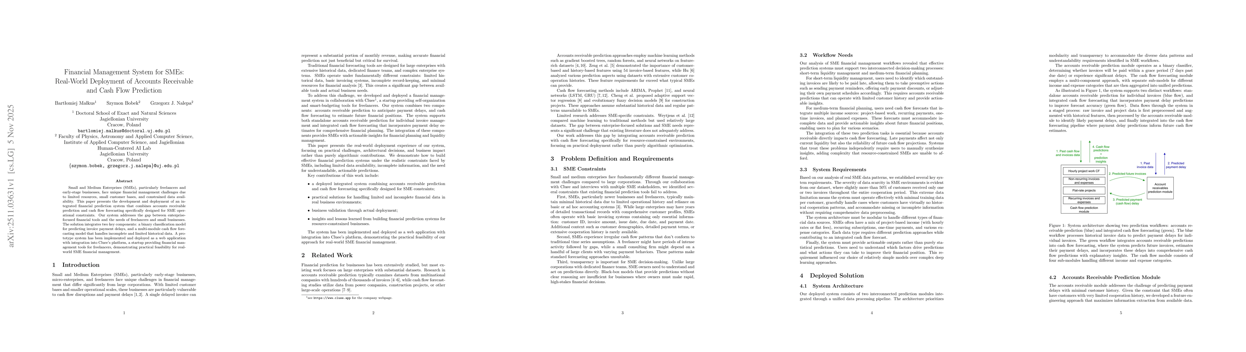 Thumbnail for Financial Management System for SMEs: Real-World Deployment of Accounts Receivable and Cash Flow Prediction