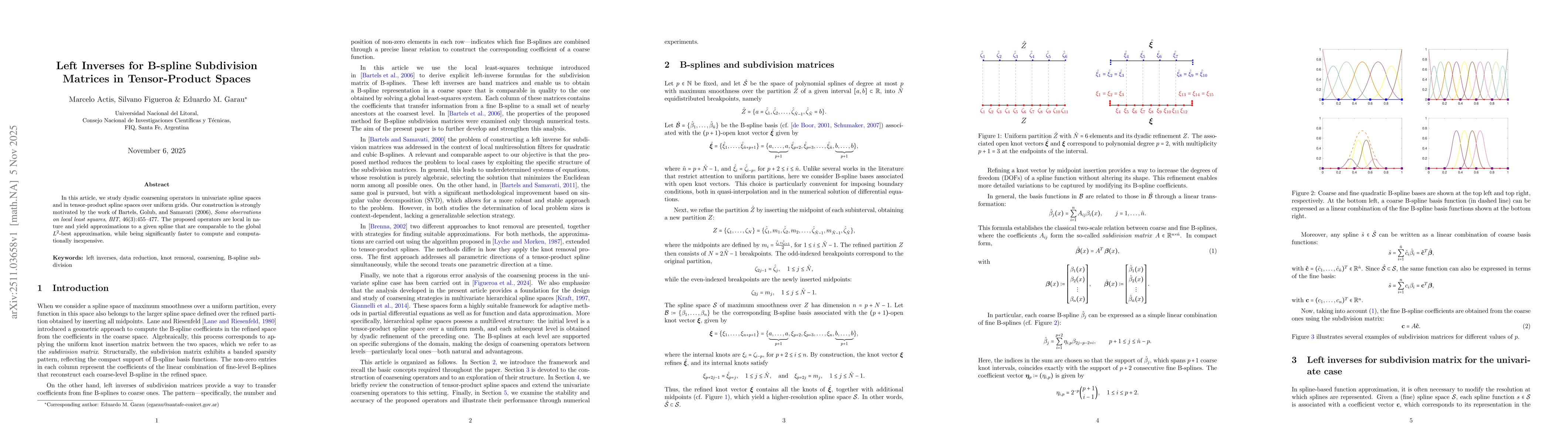 Thumbnail for Left Inverses for B-spline Subdivision Matrices in Tensor-Product Spaces