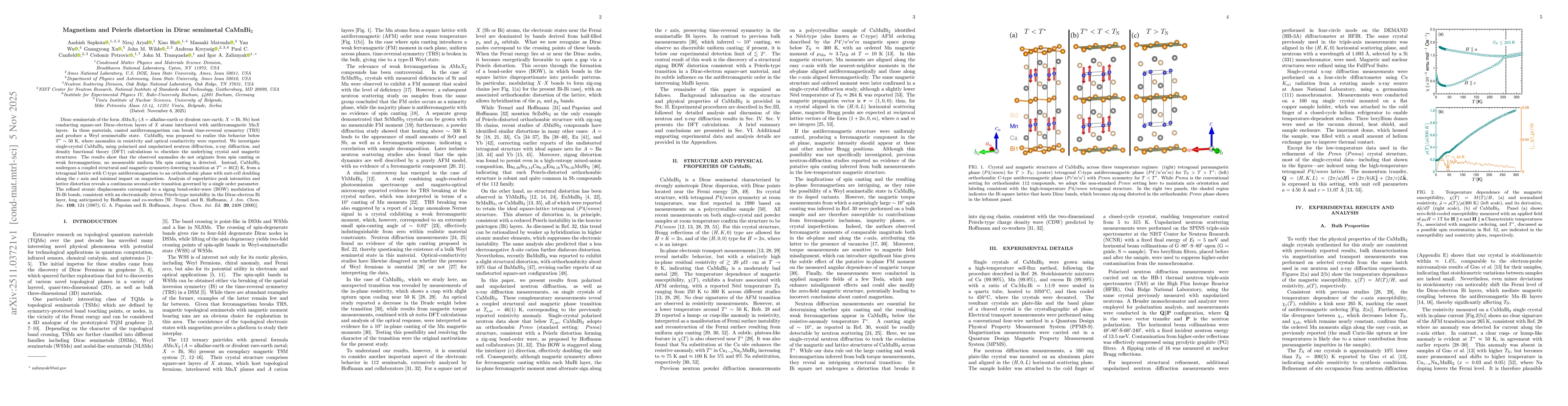 Thumbnail for Magnetism and Peierls distortion in Dirac semimetal CaMnBi$_2$