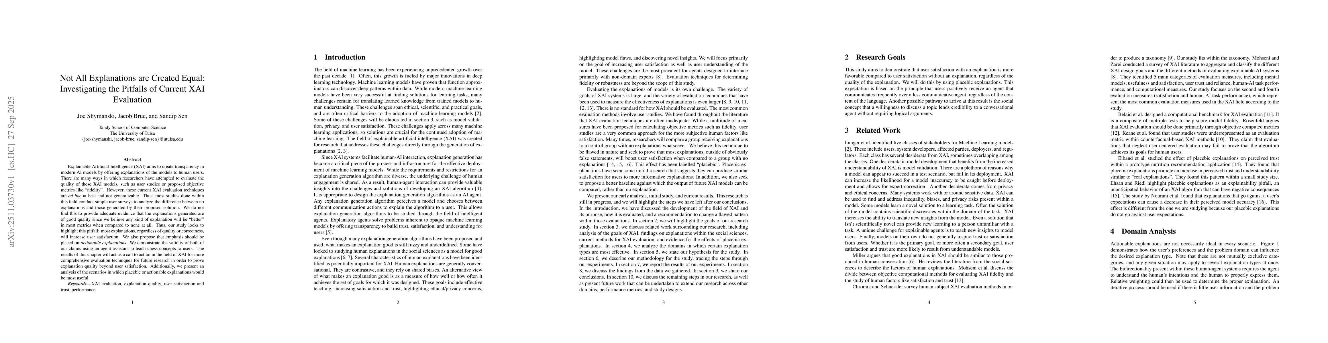 Thumbnail for Not All Explanations are Created Equal: Investigating the Pitfalls of Current XAI Evaluation