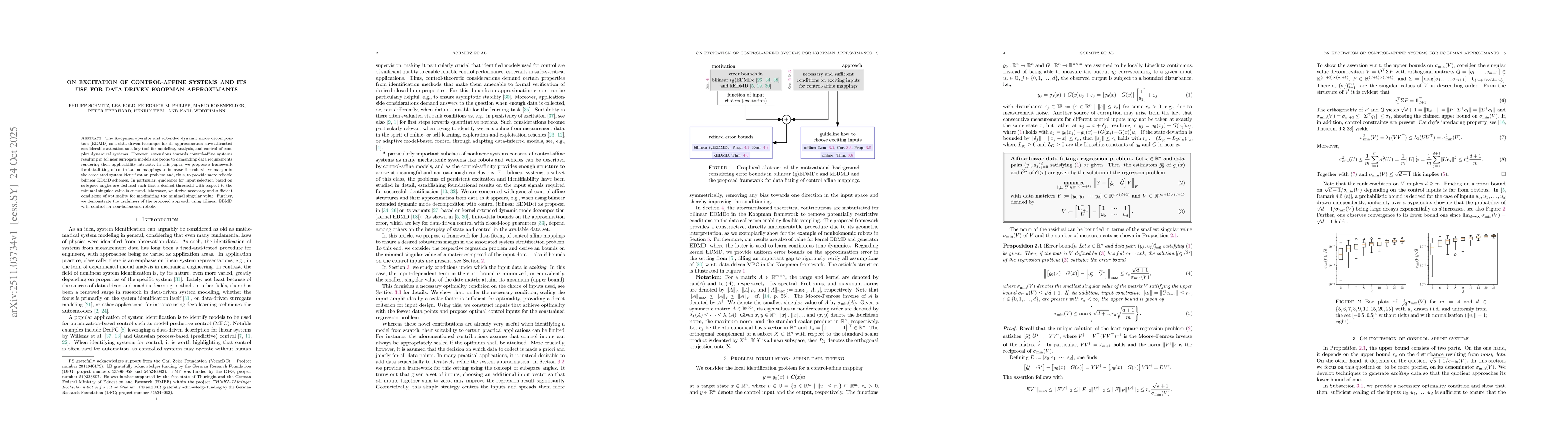 Thumbnail for On excitation of control-affine systems and its use for data-driven Koopman approximants