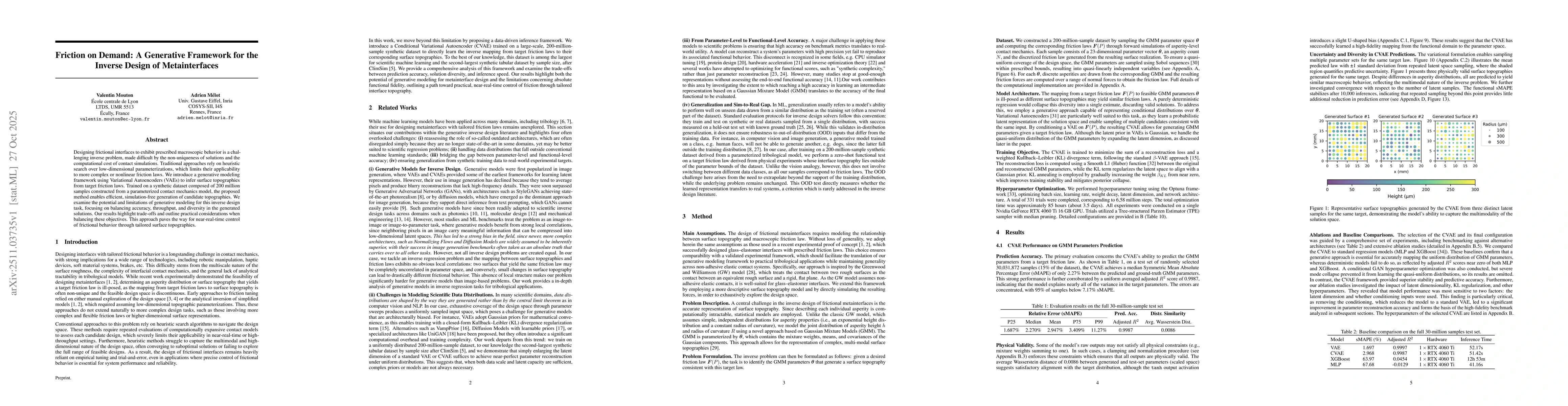 Thumbnail for Friction on Demand: A Generative Framework for the Inverse Design of Metainterfaces
