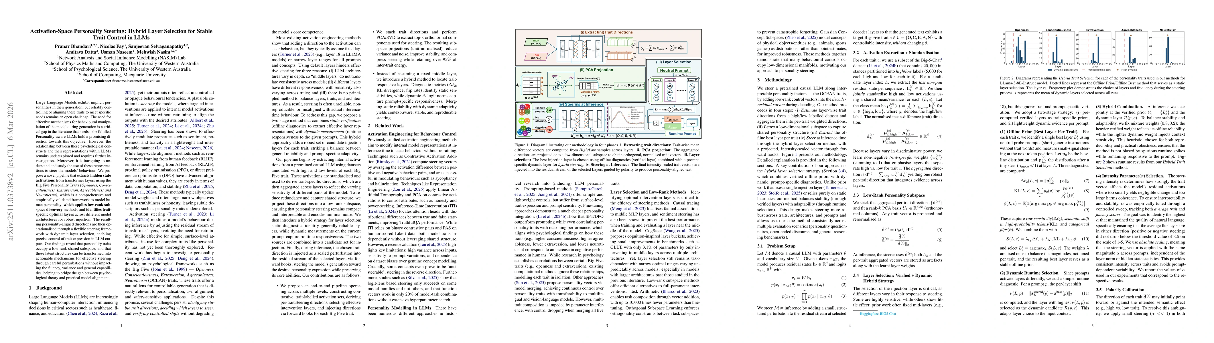 Thumbnail for Activation-Space Personality Steering: Hybrid Layer Selection for Stable Trait Control in LLMs