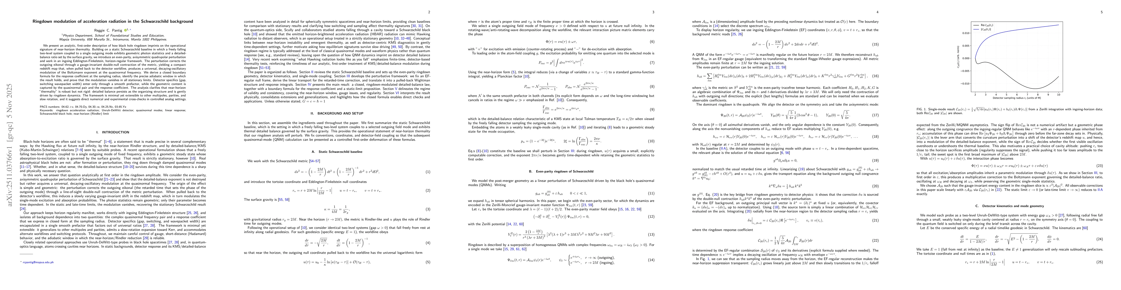 Thumbnail for Ringdown modulation of acceleration radiation in the Schwarzschild background