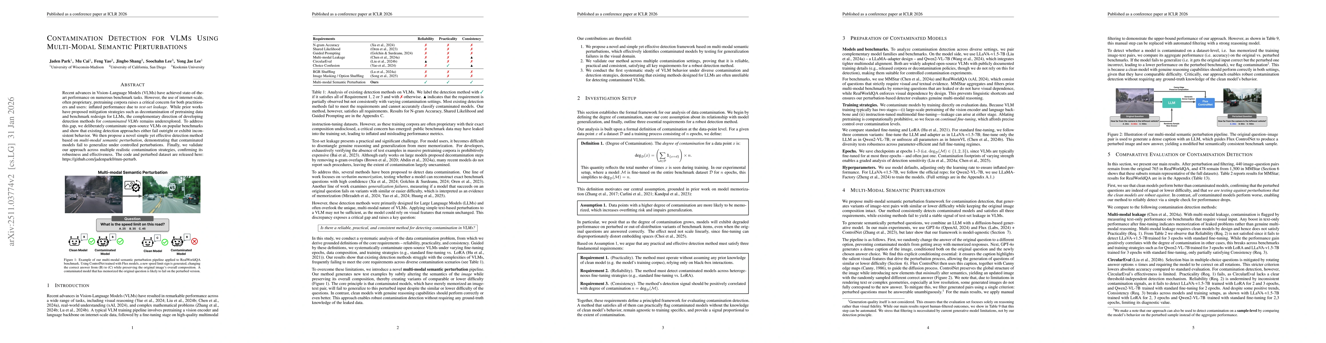 Thumbnail for Contamination Detection for VLMs using Multi-Modal Semantic Perturbation
