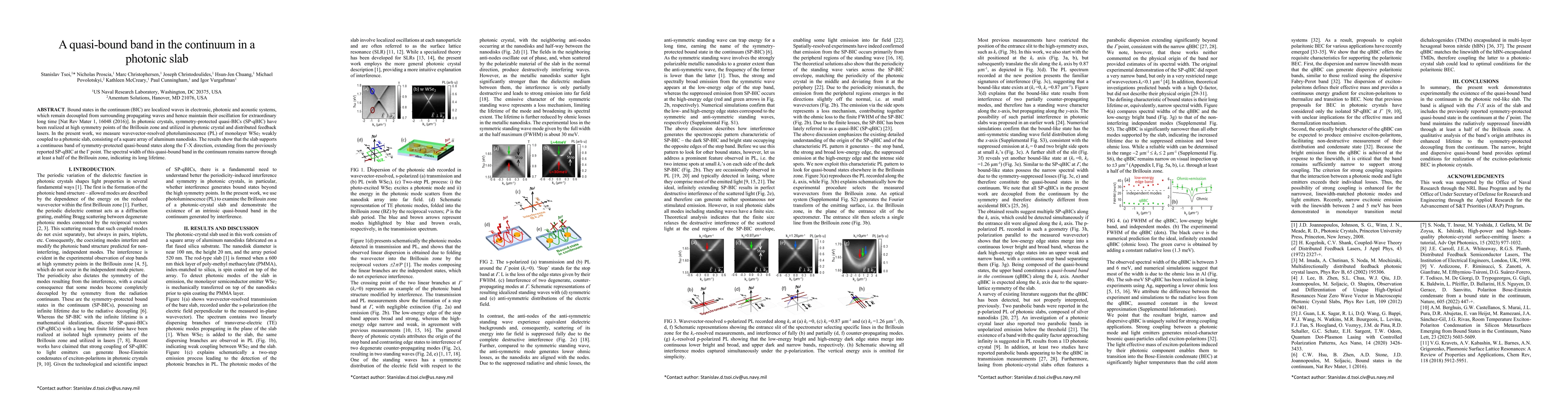Thumbnail for A quasi-bound band in the continuum in a photonic slab