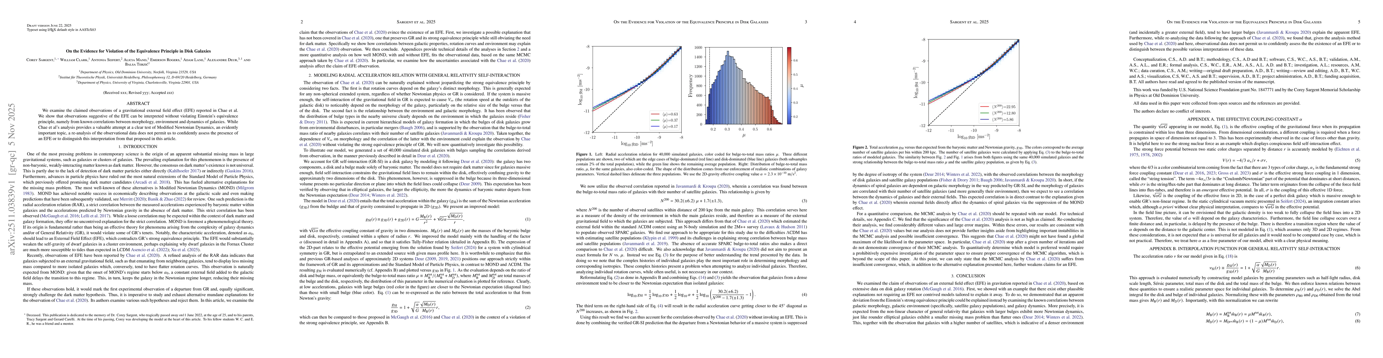 Thumbnail for On the Evidence for Violation of the Equivalence Principle in Disk Galaxies
