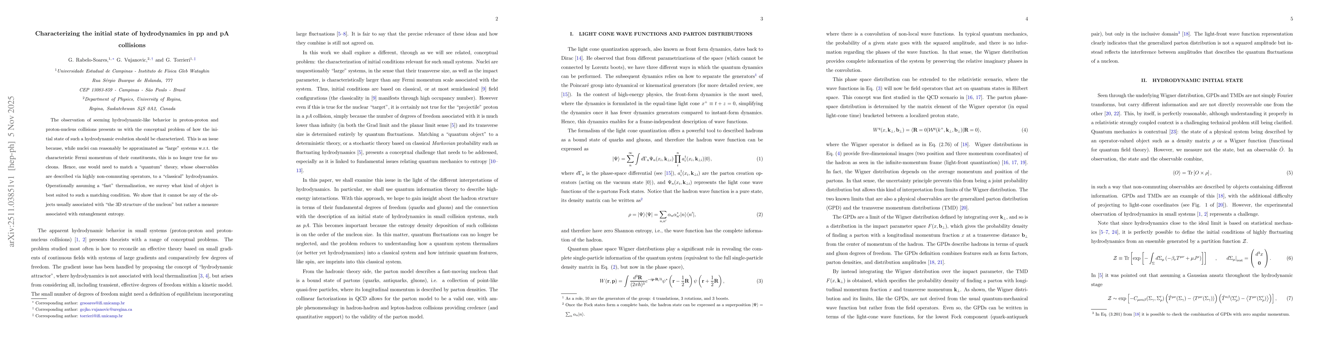 Thumbnail for Characterizing the initial state of hydrodynamics in pp and pA collisions