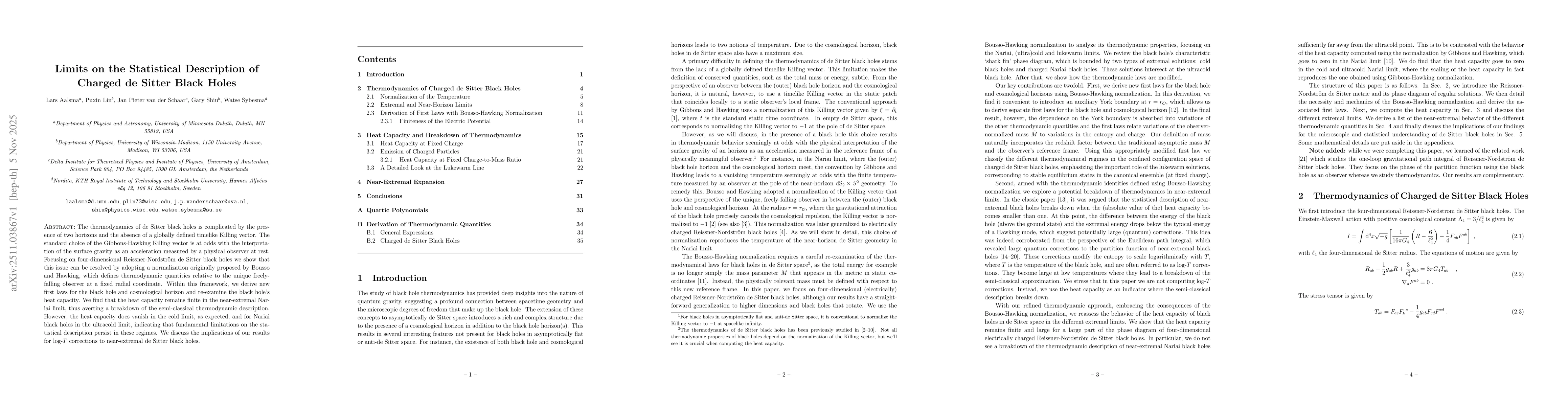 Thumbnail for Limits on the Statistical Description of Charged de Sitter Black Holes