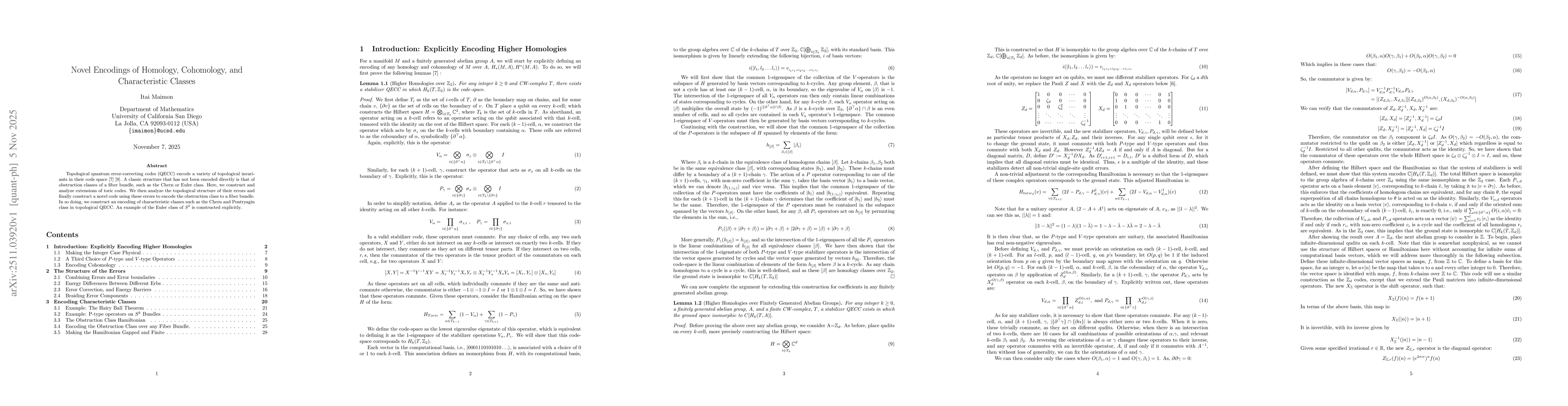Thumbnail for Novel Encodings of Homology, Cohomology, and Characteristic Classes