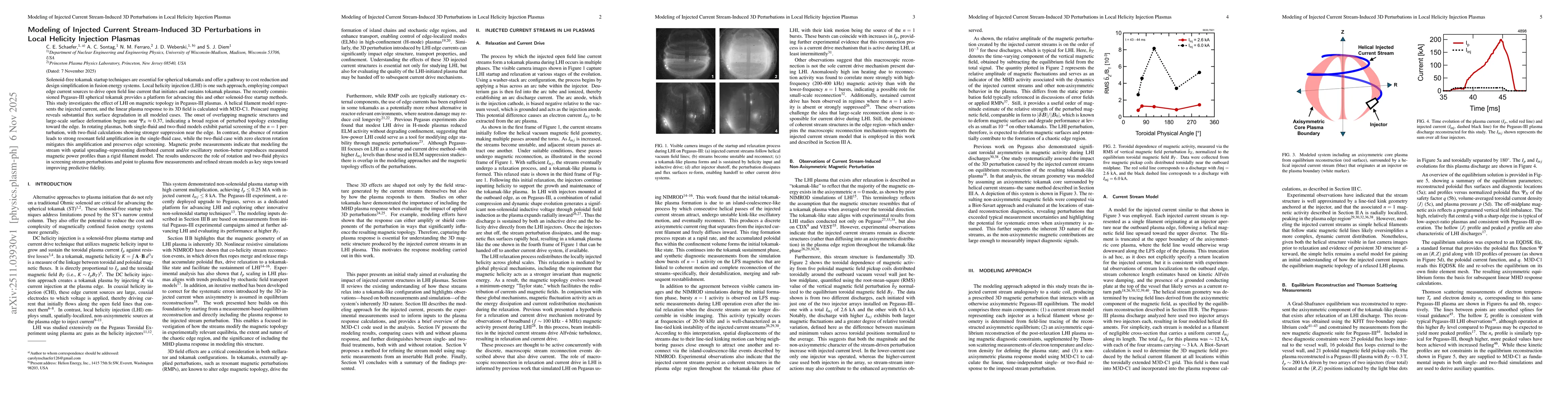 Thumbnail for Modeling of Injected Current Stream-Induced 3D Perturbations in Local Helicity Injection Plasmas