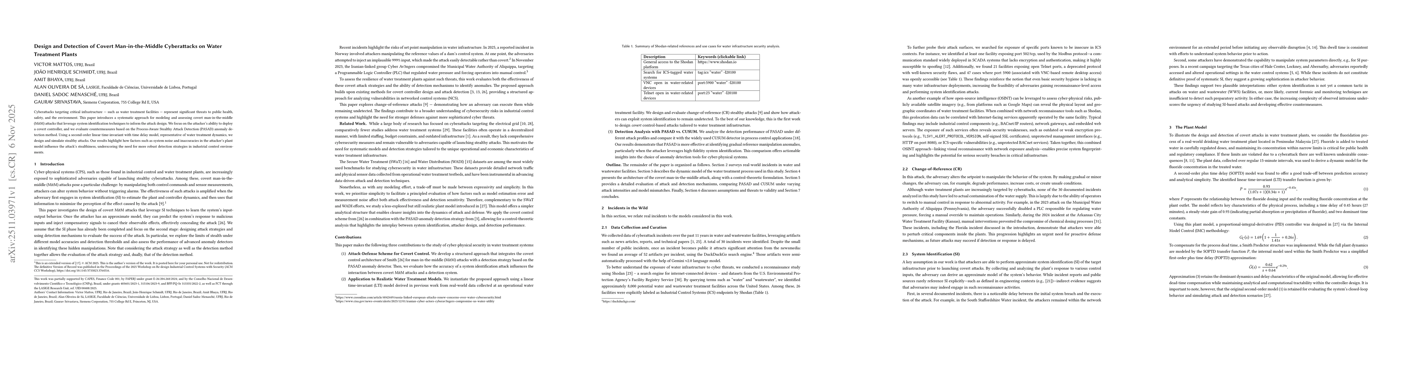 Thumbnail for Design and Detection of Covert Man-in-the-Middle Cyberattacks on Water Treatment Plants