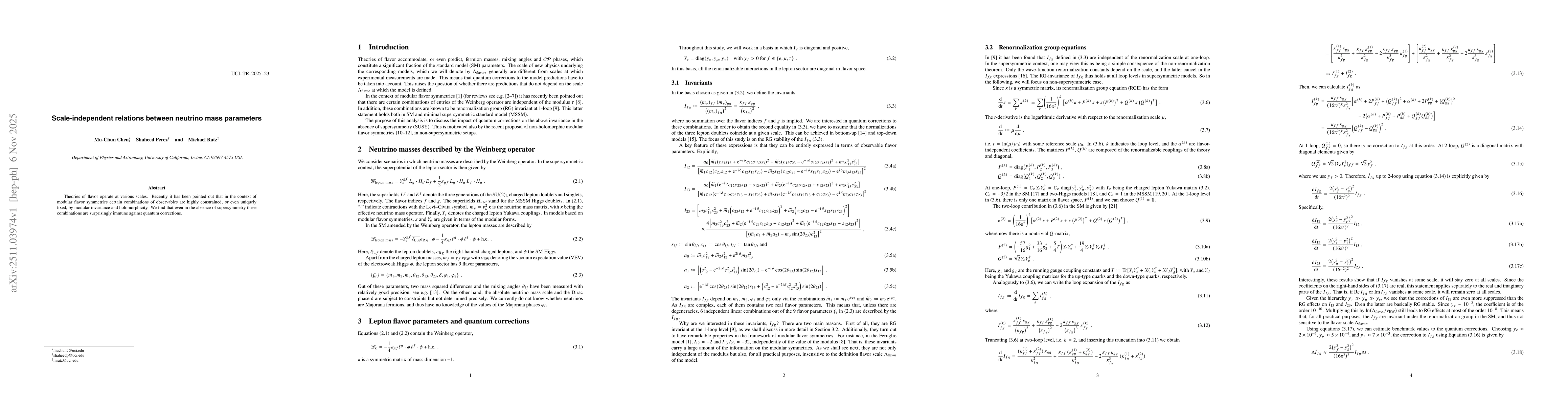 Thumbnail for Scale-independent relations between neutrino mass parameters