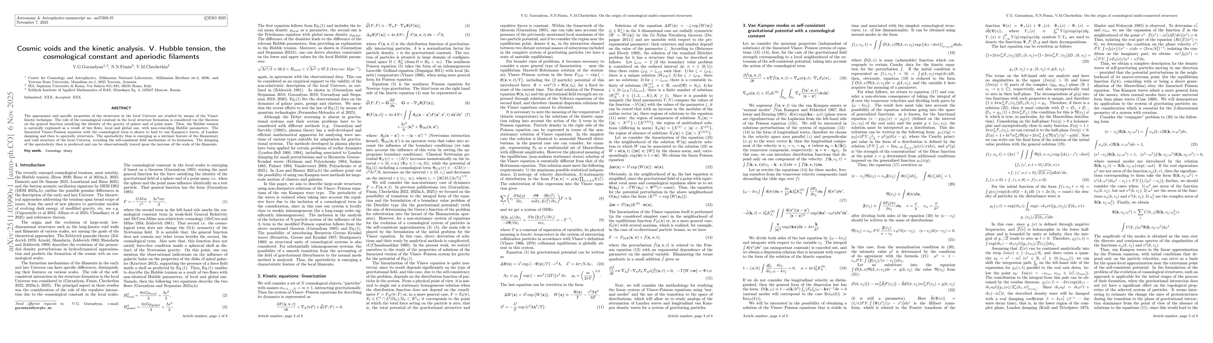 Thumbnail for Cosmic voids and the kinetic analysis. V. Hubble tension, the cosmological constant and aperiodic filaments