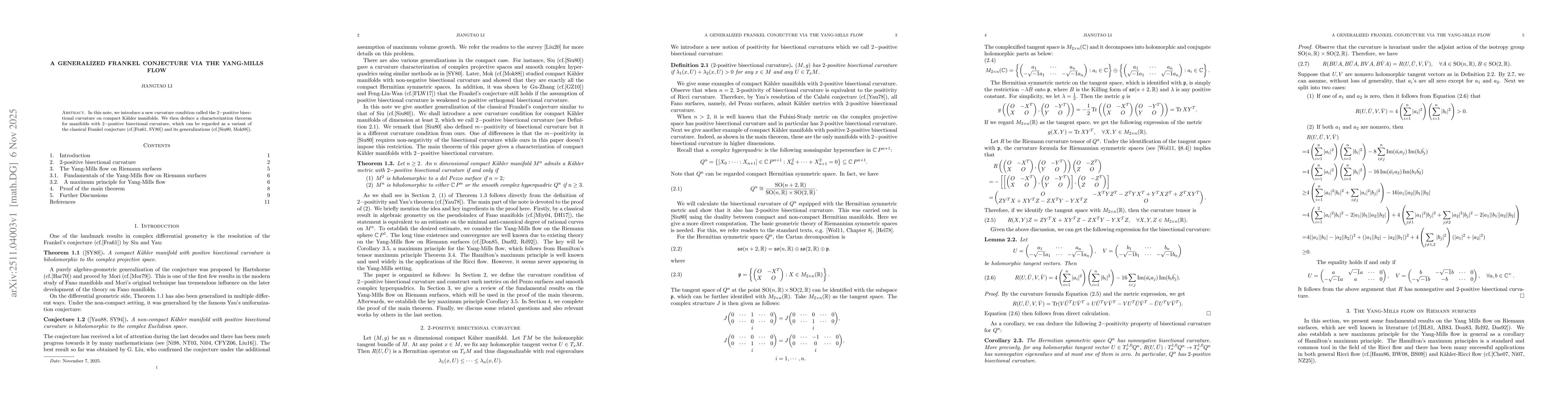 Thumbnail for A generalized Frankel conjecture via the Yang-Mills flow