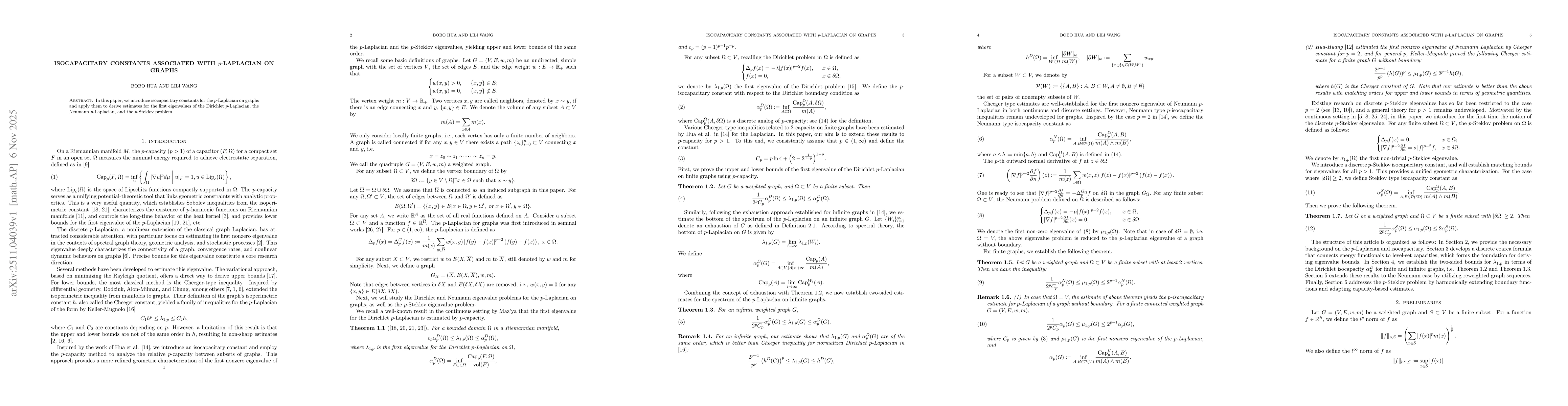 Thumbnail for Isocapacitary constants associated with $p$-Laplacian on graphs