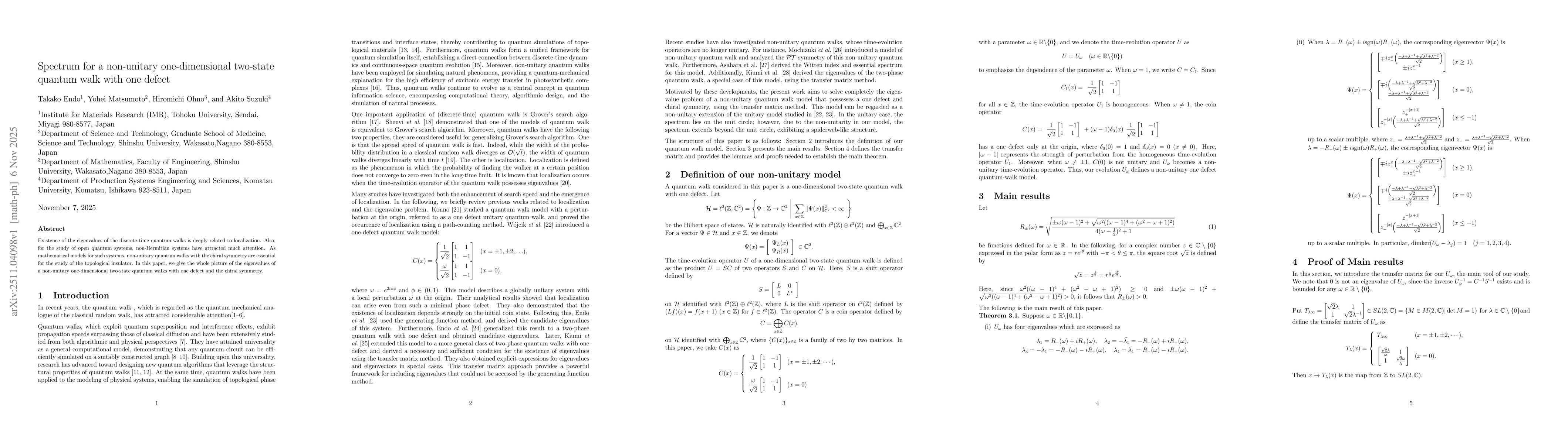Thumbnail for Spectrum for a non-unitary one-dimensional two-state quantum walk with one defect