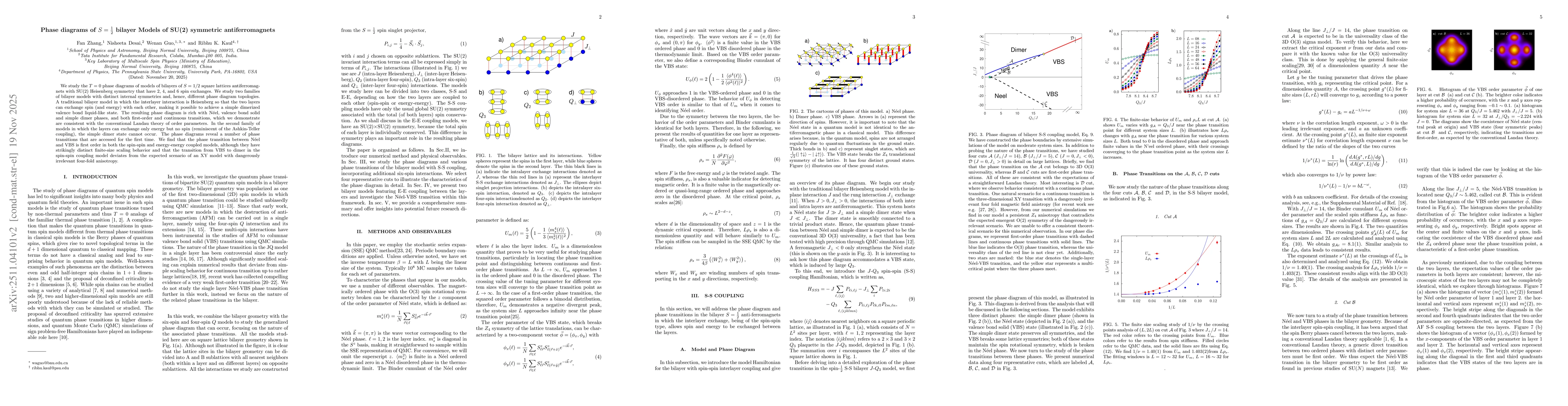 Thumbnail for Phase diagrams of S=1/2 bilayer Models of SU(2) symmetric antiferromagnets